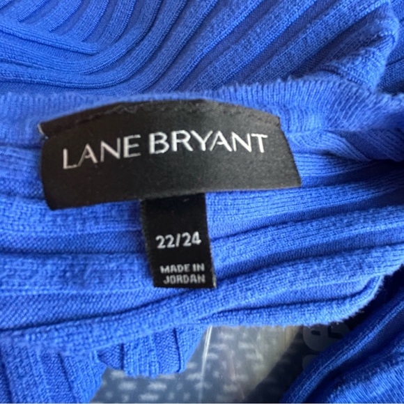 Lane Bryant cobalt blue soft ribbed sweater back button closure Size 22/24 - Picture 5 of 8